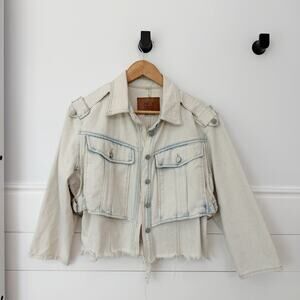 Women’s BBJ Boom Boom Jeans Denim Light Wash Jacket Cropped Size XL